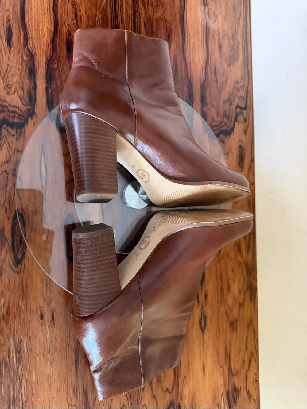 Michael Kors Margaret Leather Booties Brown 9M